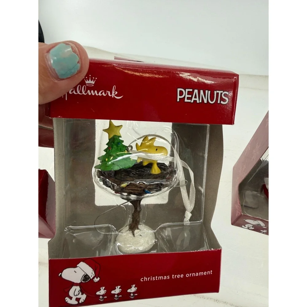 Hallmark Peanuts Christmas Ornament Lot of 3 Linus Woodstock Snoopy Boxed